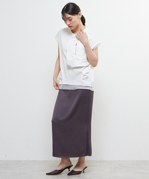 SOFFITTO(ソフィット)の「【AULA AILA別注】MILITARY T-SHIRT(Tシャツ/カットソー・レディース・チャコールグレー/ホワイト・FREE)」の7枚目の写真