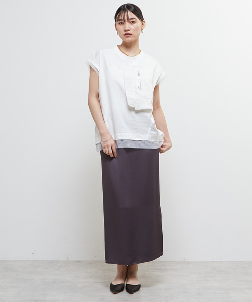 SOFFITTO(ソフィット)の「【AULA AILA別注】MILITARY T-SHIRT(Tシャツ/カットソー・レディース・チャコールグレー/ホワイト・FREE)」の8枚目の写真