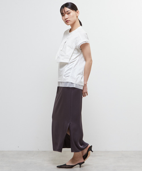 SOFFITTO(ソフィット)の「【AULA AILA別注】MILITARY T-SHIRT(Tシャツ/カットソー・レディース・チャコールグレー/ホワイト・FREE)」の9枚目の写真