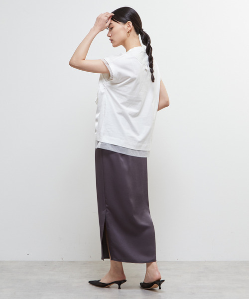 SOFFITTO(ソフィット)の「【AULA AILA別注】MILITARY T-SHIRT(Tシャツ/カットソー・レディース・チャコールグレー/ホワイト・FREE)」の12枚目の写真