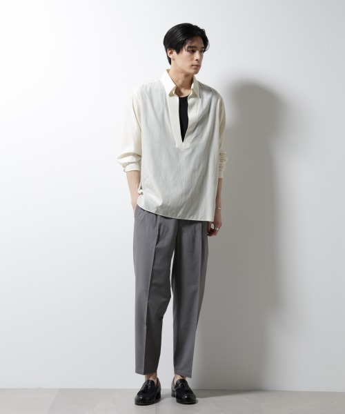 NANO universe(ナノユニバース)の「サイドシャーリング リネンパンツ(その他パンツ・メンズ・ブラック/グレー/ネイビー・S/M/L)」の13枚目の写真