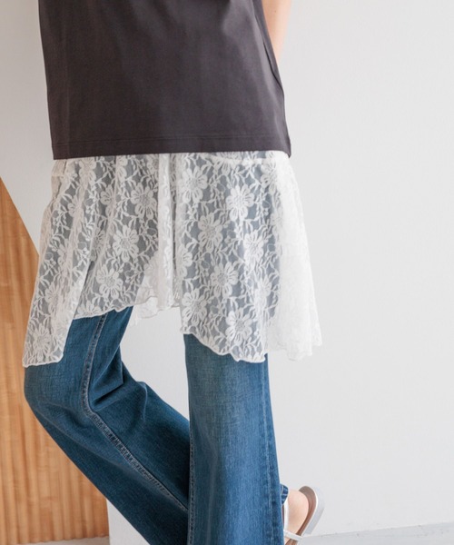 LOWRYS FARM（ローリーズファーム）の「マルチWAYレーススカート　497453（スカート・レディース・ホワイト/ブラック・FREE）」の5枚目の写真