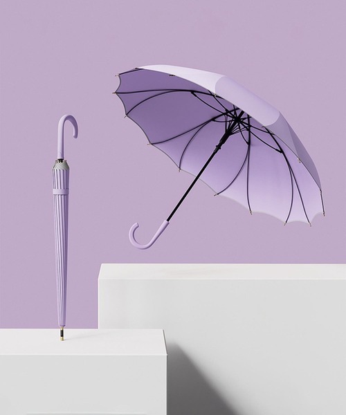 aimoha（アイモハ）の「花びらフレームのジャンプ傘（長傘・レディース・ブラック/ライトベージュ/パープル/グリーン/ピンク・FREE）」の4枚目の写真