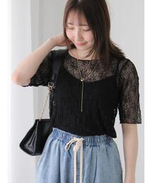 Te chichi TERRASSE（テチチテラス）の「総レースメロートップス（その他トップス）」