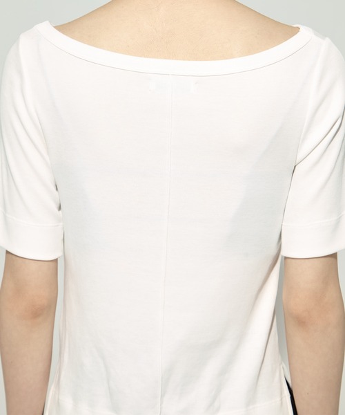 STUDIOUS/ステュディオス】Luxury Smooth Boat Neck Tee