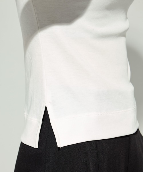 tシャツ 「STUDIOUS/ステュディオス」Luxury Smooth Boat Neck Tee/ラグジュアリースムースボートネックTシャツ レデ STUDIOUS/ステュディオス】Luxury Smooth Boat Neck Tee