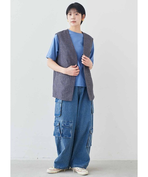 MEDE19F(メデジュウキュウ)の「MEDE19F VOLKS WAGEN for MEDE19F 洗いをかけたくったりTシャツ(Tシャツ/カットソー・レディース・バーガンディー/ブルー・L/M/LL)」の11枚目の写真