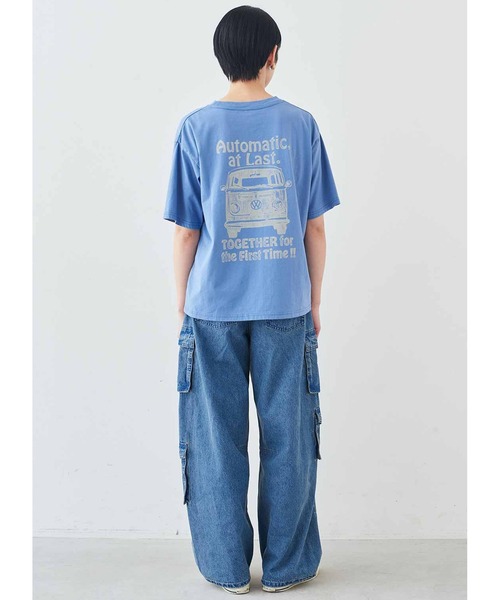 MEDE19F(メデジュウキュウ)の「MEDE19F VOLKS WAGEN for MEDE19F 洗いをかけたくったりTシャツ(Tシャツ/カットソー・レディース・バーガンディー/ブルー・L/M/LL)」の6枚目の写真