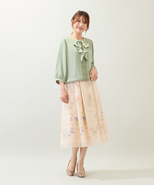 Rose Tiara(ローズティアラ)の「【セットアップ対応】パネル風刺繍スカート(スカート・レディース・ブラック/ベージュ・38/42/46)」の22枚目の写真