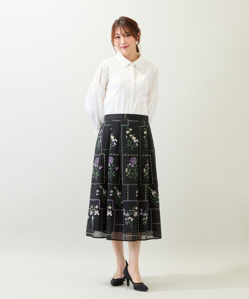 Rose Tiara(ローズティアラ)の「【セットアップ対応】パネル風刺繍スカート(スカート・レディース・ブラック/ベージュ・38/42/46)」の16枚目の写真