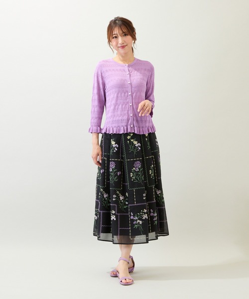 Rose Tiara(ローズティアラ)の「【セットアップ対応】パネル風刺繍スカート(スカート・レディース・ブラック/ベージュ・38/42/46)」の14枚目の写真