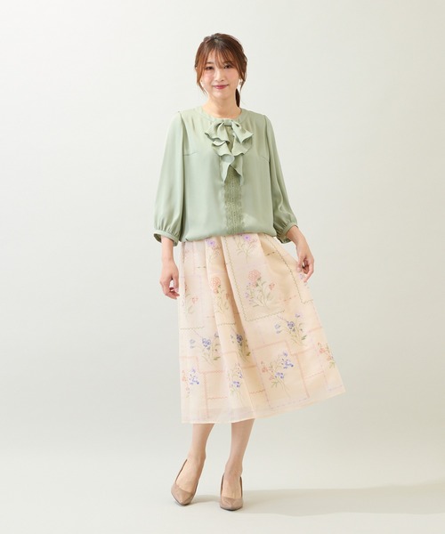 Rose Tiara(ローズティアラ)の「【セットアップ対応】パネル風刺繍スカート(スカート・レディース・ブラック/ベージュ・38/42/46)」の21枚目の写真