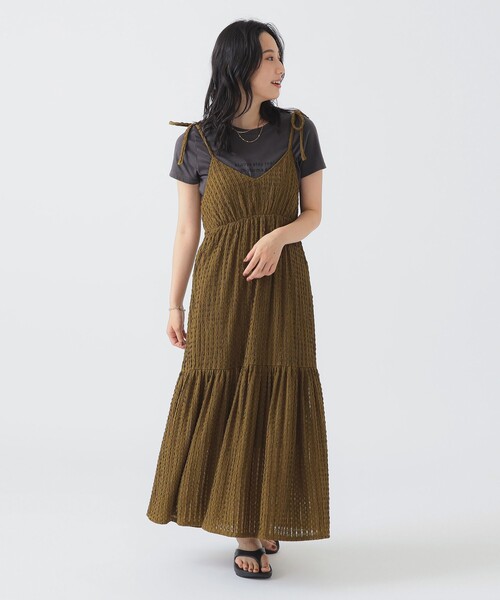 B:MING by BEAMS（ビーミングバイビームス）の「ジャカード キャミ ワンピース（S～M）（ワンピース・レディース・ブラック/カーキ・MEDIUM/SMALL）」の19枚目の写真