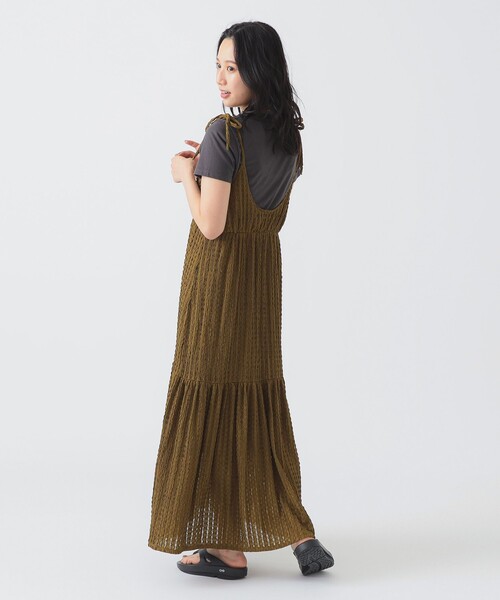 B:MING by BEAMS（ビーミングバイビームス）の「ジャカード キャミ ワンピース（S～M）（ワンピース・レディース・ブラック/カーキ・MEDIUM/SMALL）」の6枚目の写真
