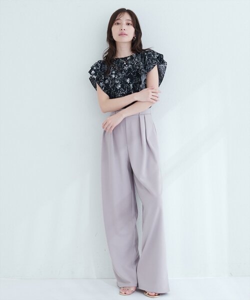 natural couture(ナチュラルクチュール)の「【mizu】シャーリングヘムフリル袖ブラウス(シャツ/ブラウス・レディース・ベージュ系その他/ブルー系その他/ブラック系その他・FREE)」の7枚目の写真