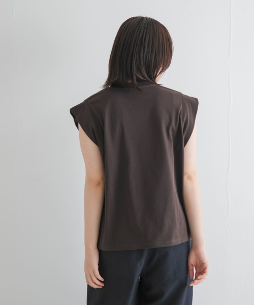 EKAL（エカル）の「T/Cプレーティング天竺フリルTシャツ（Tシャツ/カットソー・レディース・ブラウン系その他/ブラウン/ベージュ系その他・ONE）」の19枚目の写真