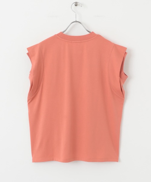 EKAL（エカル）の「T/Cプレーティング天竺フリルTシャツ（Tシャツ/カットソー・レディース・ブラウン系その他/ブラウン/ベージュ系その他・ONE）」の7枚目の写真