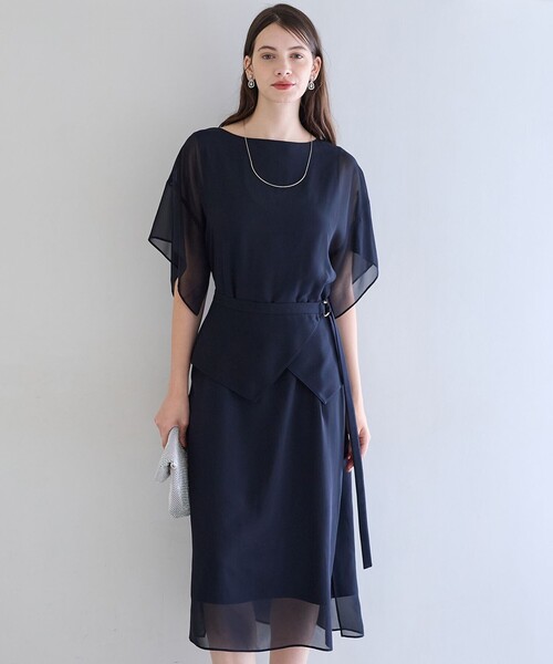 セール】【APPLAUDIR】シフォンジョーゼット コンビドレス（ドレス