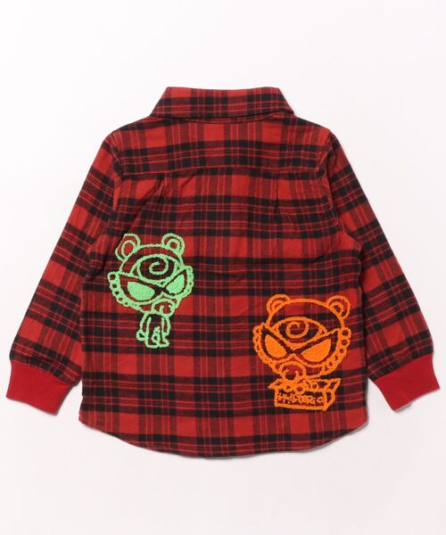 HYSTERIC MINI（ヒステリックミニ）の「SELFISH BABY 刺繍 チェックシャツ（シャツ/ブラウス・キッズ・レッド系その他・SMALL）」の2枚目の写真