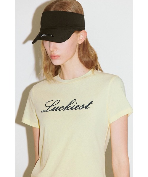 Fano Studios(ファノ ストゥディオズ)の「シンプルデザイン レタリングプリント 半袖Tシャツ FX25S403【Fano Studios】(Tシャツ/カットソー・レディース・イエロー/ブラック・S/M/L)」の1枚目の写真