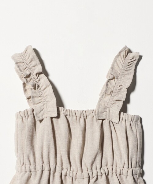 green label relaxing(グリーンレーベルリラクシング)の「フリルサロペット / キッズ 110㎝‐160㎝(つなぎ/オールインワン・キッズ・オリーブ/ナチュラル・150cm/130cm/120cm/110cm/140cm/160cm)」の10枚目の写真