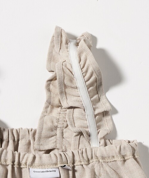 green label relaxing(グリーンレーベルリラクシング)の「フリルサロペット / キッズ 110㎝‐160㎝(つなぎ/オールインワン・キッズ・オリーブ/ナチュラル・150cm/130cm/120cm/110cm/140cm/160cm)」の6枚目の写真