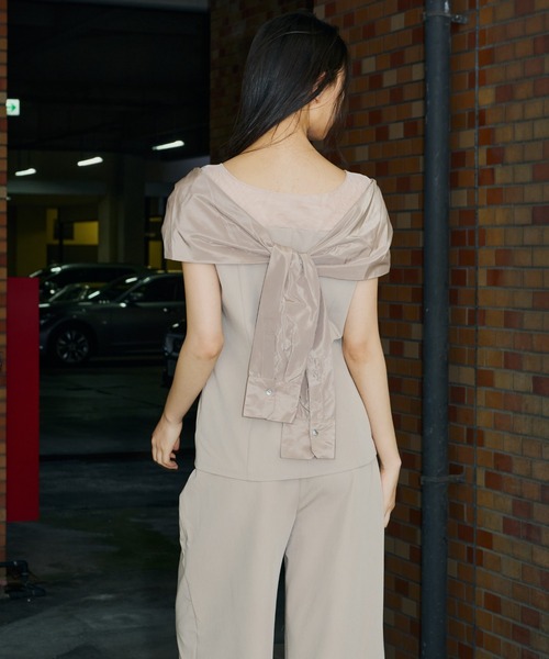 最終セール ANDRESD アンドレスド パンツドレス ノットシャツドッキングセットアップドレス / knot shirt docking