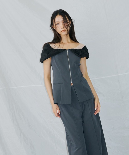 セール】ノットシャツドッキングセットアップドレス / knot shirt