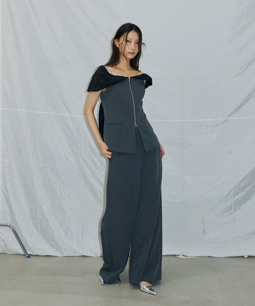 セール】ノットシャツドッキングセットアップドレス / knot shirt