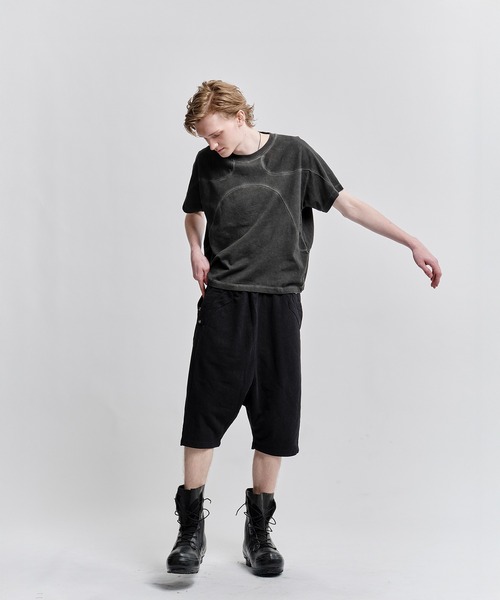 CONZ(コンズ)の「LOUNGE SHORTS/ウォッシュ加工/サルエルパンツ/(スウェットパンツ・メンズ・ブラック/グレー・1/2)」の4枚目の写真
