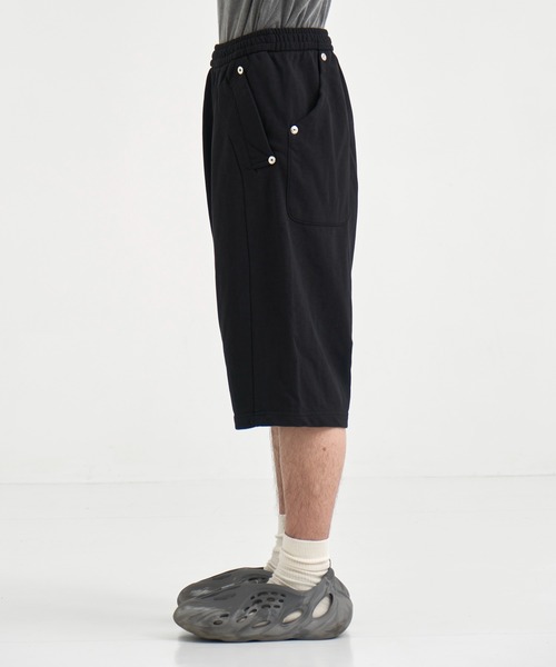 CONZ(コンズ)の「LOUNGE SHORTS/ウォッシュ加工/サルエルパンツ/(スウェットパンツ・メンズ・ブラック/グレー・1/2)」の6枚目の写真