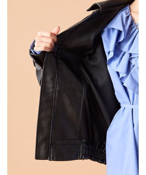 t*u様 【新品】LILY BROWN ヴィンテージフェイクレザーブルゾン BL ヴィンテージフェイクレザーブルゾン（ブルゾン）｜LILY BROWN