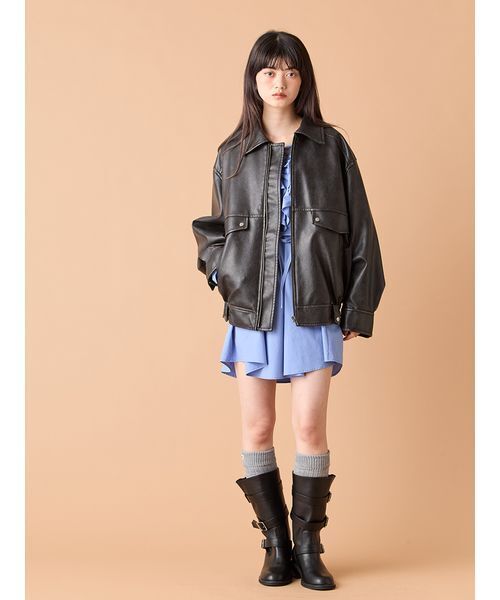 ヴィンテージフェイクレザーブルゾン（ブルゾン）｜LILY BROWN