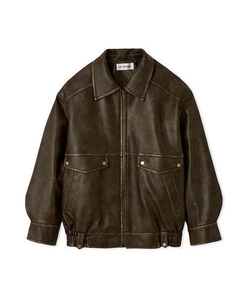 Z955リリーブラウン　ヴィンテージレザーブルゾン LWFJ244094 Z955リリーブラウン ヴィンテージレザーブルゾン LWFJ244094