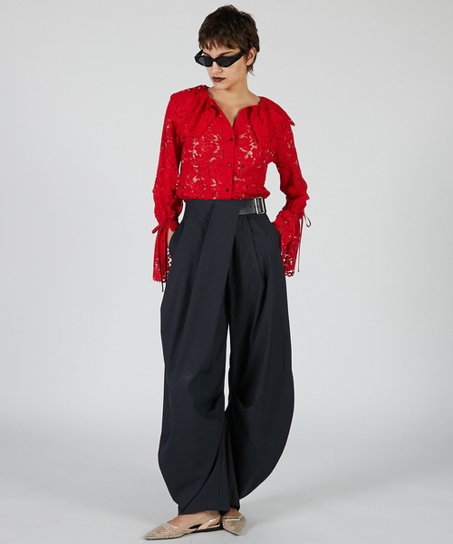 PRANK PROJECT（プランクプロジェクト）の「アシメタックベルトパンツ / Asymmetrical Belt Pants（その他パンツ・レディース・グレー/ブラック/ブラウン/ダークブラウン・36/38/34）」の8枚目の写真