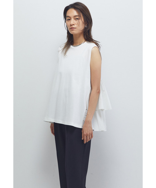 1er Arrondissement（プルミエアロンディスモン）の「ポンチ×タフタバックティアードプルオーバー（Tシャツ/カットソー・レディース・オフホワイト/ブラック系その他3・36/38）」の4枚目の写真