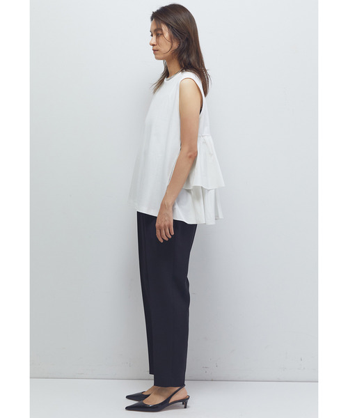 1er Arrondissement（プルミエアロンディスモン）の「ポンチ×タフタバックティアードプルオーバー（Tシャツ/カットソー・レディース・オフホワイト/ブラック系その他3・36/38）」の9枚目の写真