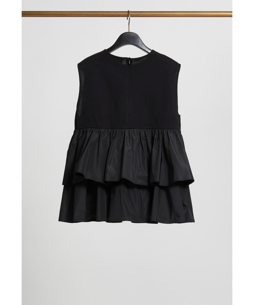 1er Arrondissement（プルミエアロンディスモン）の「ポンチ×タフタバックティアードプルオーバー（Tシャツ/カットソー・レディース・オフホワイト/ブラック系その他3・36/38）」の12枚目の写真