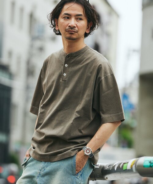 Healthknit（ヘルスニット）の「Healthknit / ヘルスニット 別注 ヘンリーネックTシャツ（Tシャツ/カットソー・メンズ・ホワイト/アイボリー/ブラック系その他/チョコ/ピンク系その他・SMALL/MEDIUM/LARGE/X-LARGE）」の16枚目の写真