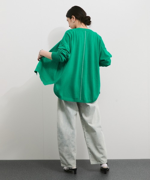 le cercle ADAM ET ROPE'(ルセルクルアダムエロペ)の「ウール混バックリンキングVネックカーディガン(カーディガン/ボレロ・レディース・ホワイト系その他/グリーン/ブラック系その他/グレー・FREE)」の18枚目の写真