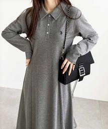 U.S. POLO ASSN.（ユーエスポロアッスン）の「GeeRA別注【U.S. POLO ASSN.】細見え♪ポロ衿ロングワンピース（長袖）（ワンピース）」