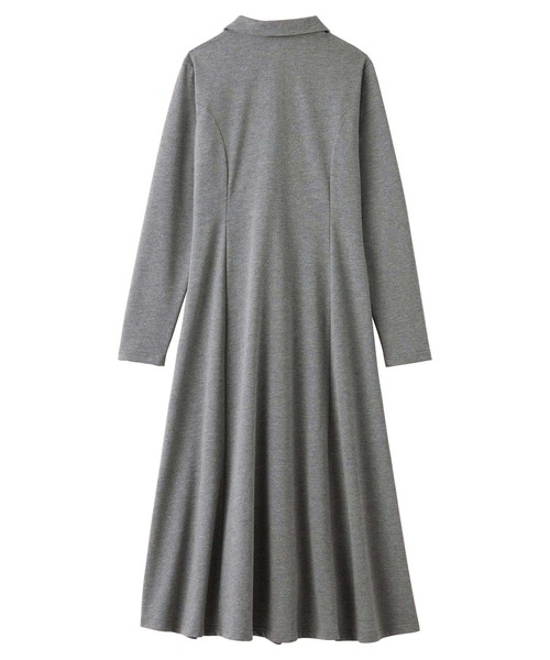 U.S. POLO ASSN.(ユーエスポロアッスン)の「GeeRA別注【U.S. POLO ASSN.】細見え♪ポロ衿ロングワンピース(長袖)(ワンピース・レディース・ネイビー/グレー/ブラック/ブラック×ホワイト・MEDIUM/LARGE/X-LARGE)」の6枚目の写真