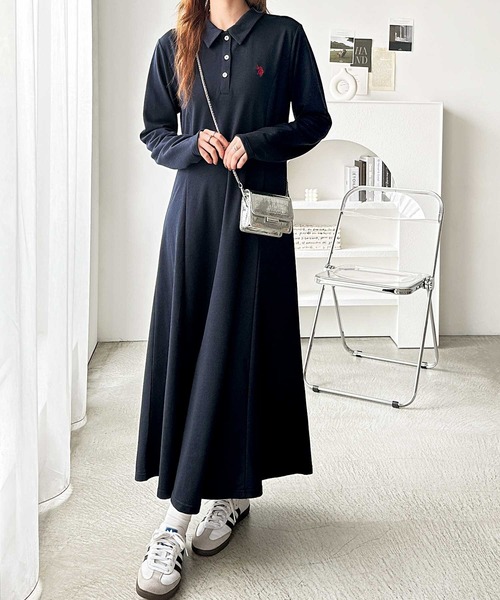セール】GeeRA別注【U.S. POLO ASSN.】ポロ衿カットソーワンピース