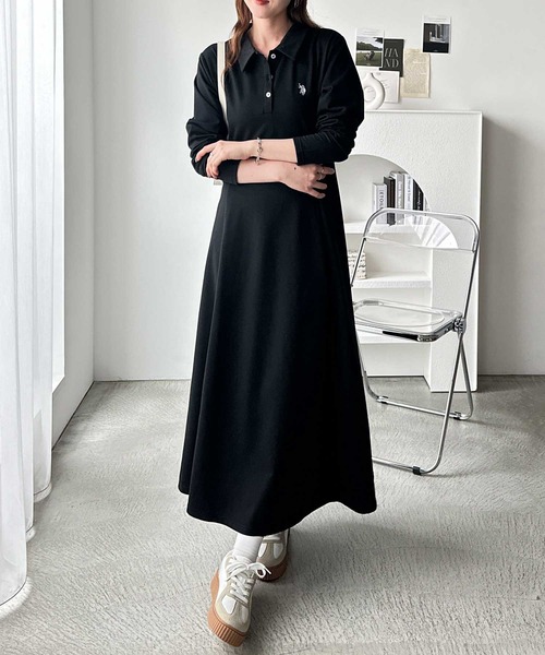 セール】GeeRA別注【U.S. POLO ASSN.】ポロ衿カットソーワンピース