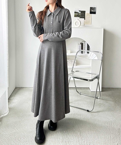 セール】GeeRA別注【U.S. POLO ASSN.】ポロ衿カットソーワンピース