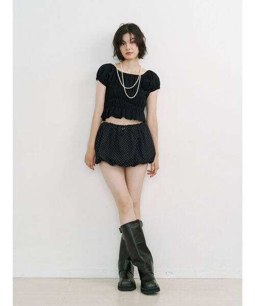 jouetie(ジュエティ)の「コサージュギャザートップス(Tシャツ/カットソー・レディース・ピンク/ブラック/グレー・MEDIUM)」の15枚目の写真