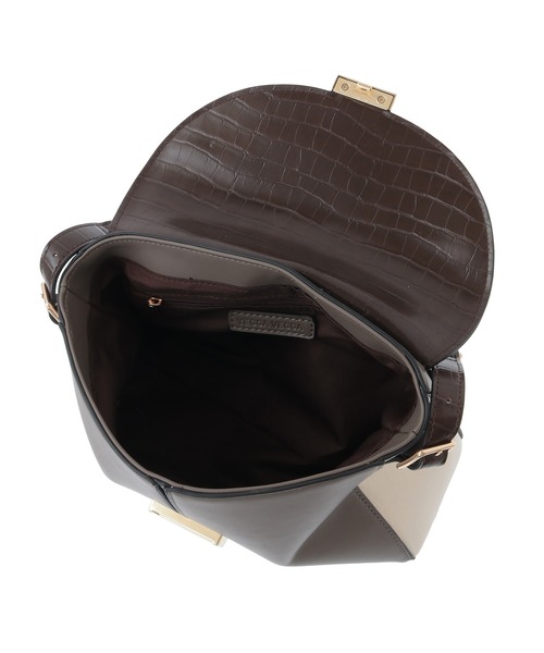 YECCA VECCA(イェッカヴェッカ)の「配色メタルポイントバッグ(ハンドバッグ・レディース・アイボリー/ブラウン・FREE)」の5枚目の写真