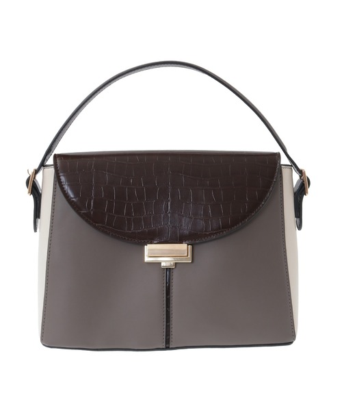 YECCA VECCA(イェッカヴェッカ)の「配色メタルポイントバッグ(ハンドバッグ・レディース・アイボリー/ブラウン・FREE)」の15枚目の写真