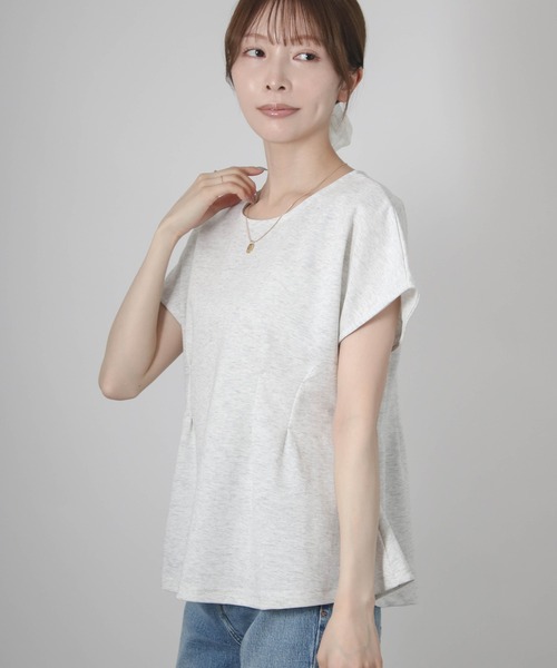 Social GIRL(ソーシャルガール)の「ウエストタックフレンチスリーブTシャツ(Tシャツ/カットソー・レディース・ブルー/ホワイト/ネイビー・M)」の5枚目の写真