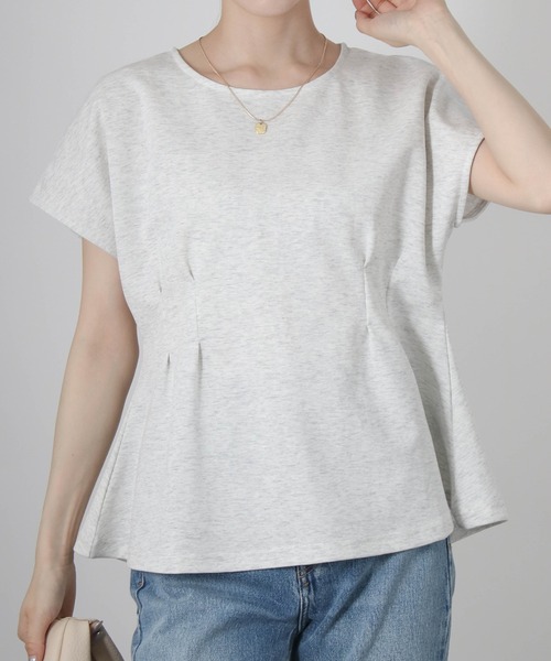 Social GIRL(ソーシャルガール)の「ウエストタックフレンチスリーブTシャツ(Tシャツ/カットソー・レディース・ブルー/ホワイト/ネイビー・M)」の7枚目の写真